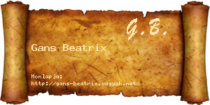 Gans Beatrix névjegykártya